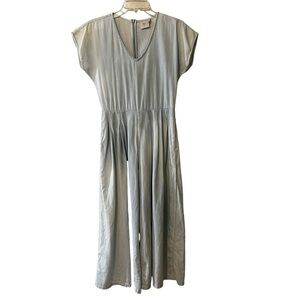 Elk Australia Wide Leg V Neck Short Sleeve  Jumpsuit chambray ombre blue 2